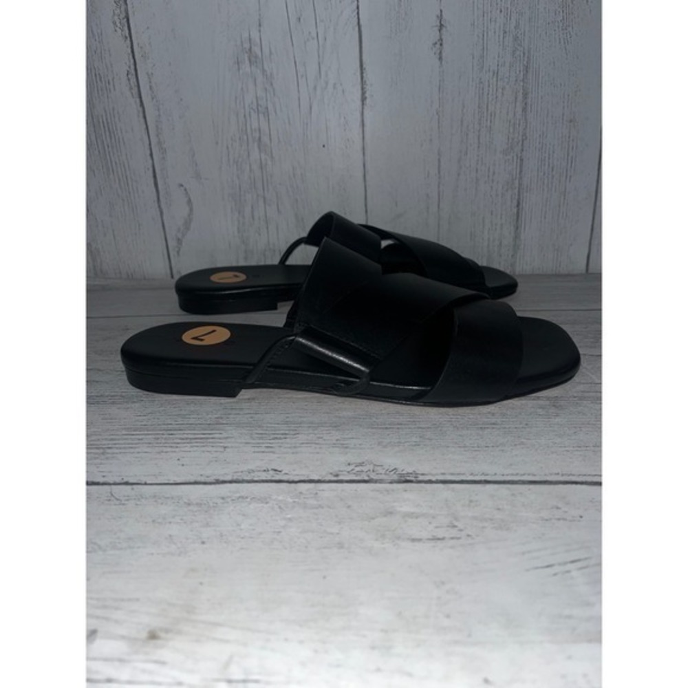 Vince Vero Cuoio‎ Black Leather Slide Sandals Comfortable Size 7